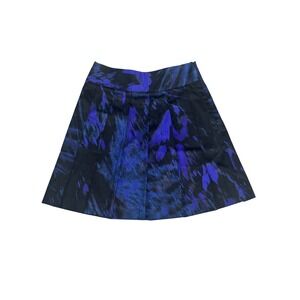 THEORY Blue Abstract Brushstroke
Pleated Mini Skirt 0